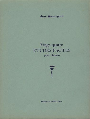 Etudes faciles (24) - méthode de basson, Jean Beauregard