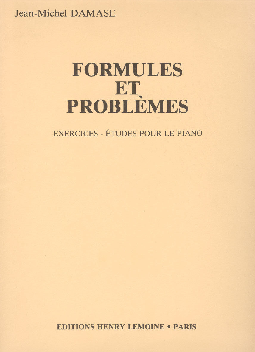 Formules et problèmes - partition piano, Jean-Michel Damase