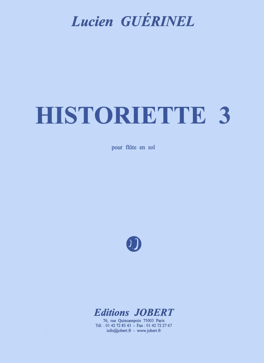Historiette 3 - partition flûte, Lucien Guerinel