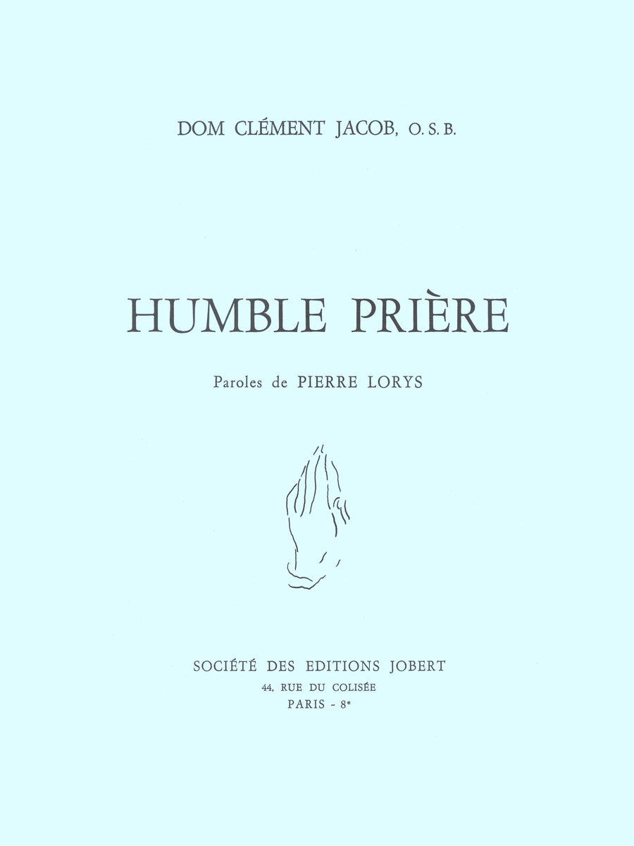 Humble prière - partition chant, Dom Clément Jacob