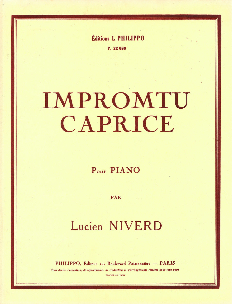 Impromptu - caprice - partition piano, Lucien Niverd