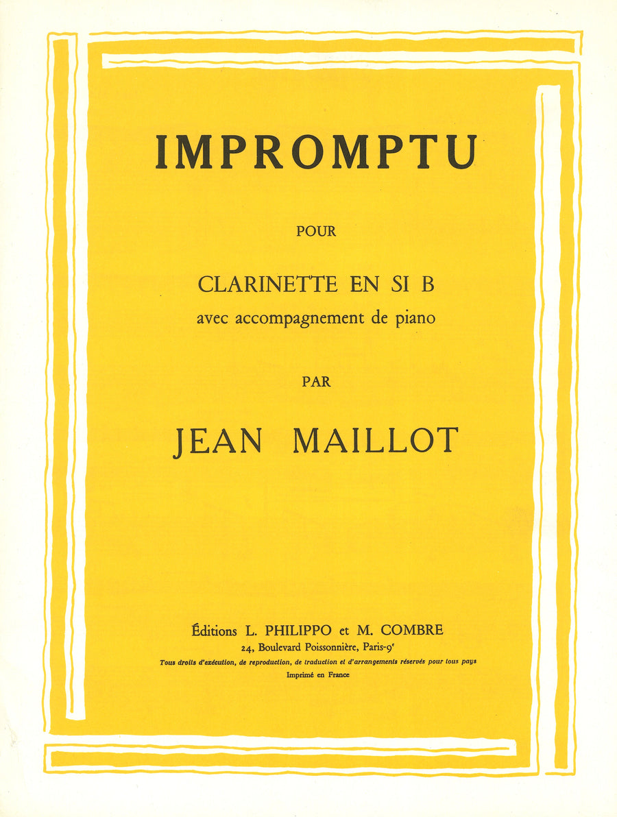 Impromptu - partition clarinette, Jean Maillot