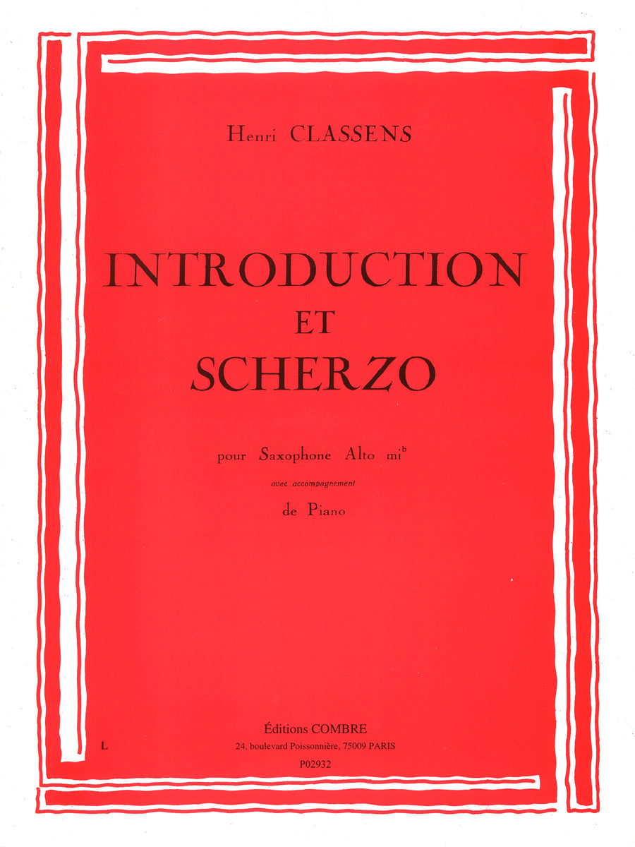 Introduction et scherzo - partition saxophone, Henri Classens