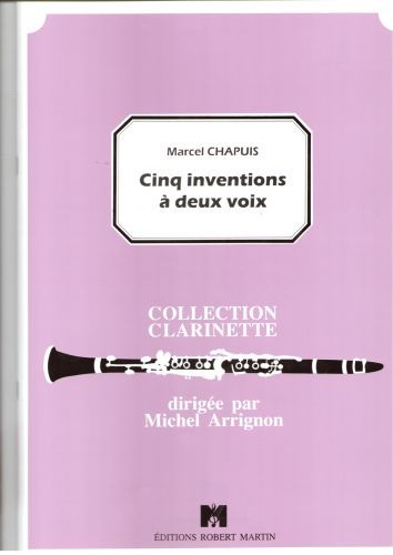 Inventions à 2 voix (5) - partition clarinette, Marcel Chapuis