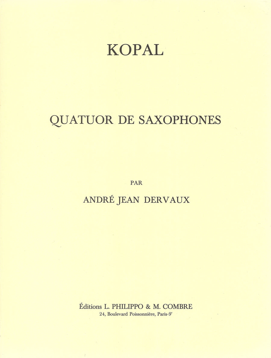 Kopal - partition saxophone, André-Jean Dervaux