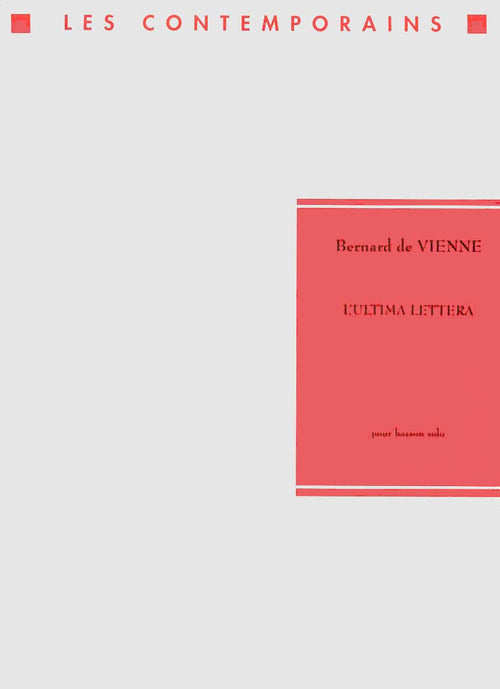 L'Ultima Lettera - partition basson, Bernard Vienne de