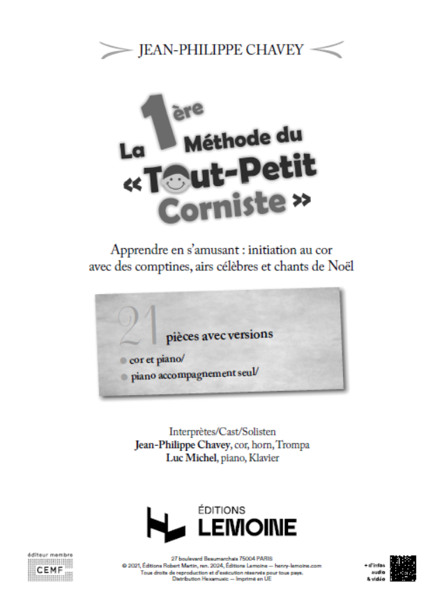 La 1ère Méthode du Tout Petit Corniste - Accompagnements - méthode de cor