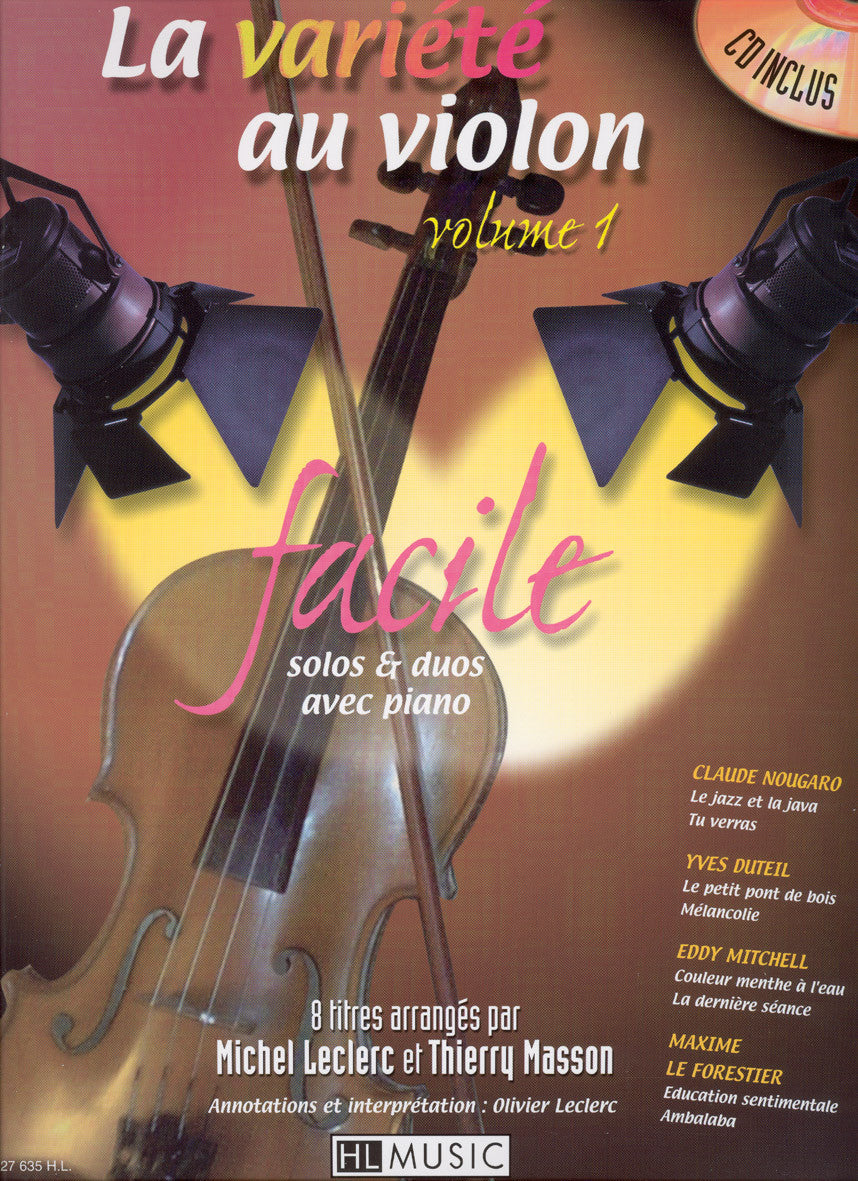 La variété au violon Vol.1 - partition violon, Thierry Masson