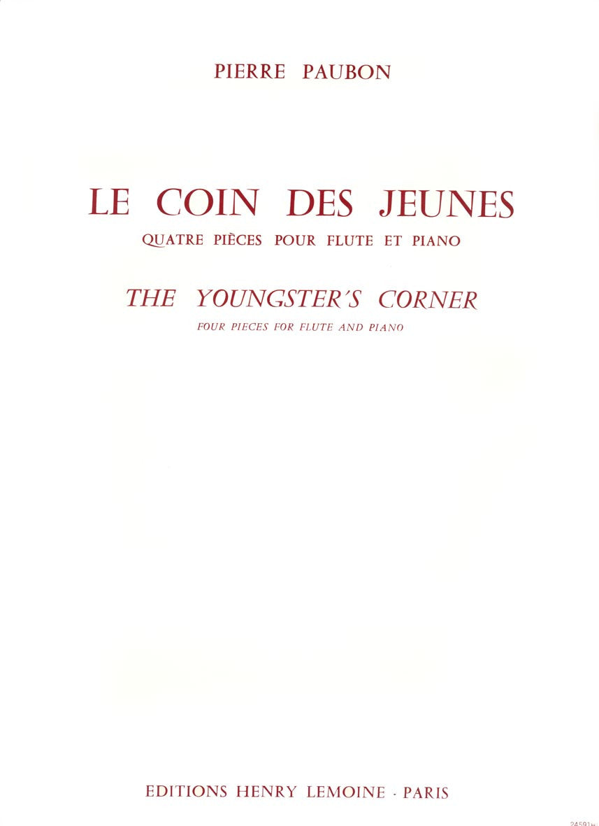 Le coin des jeunes - partition flûte, Pierre Paubon