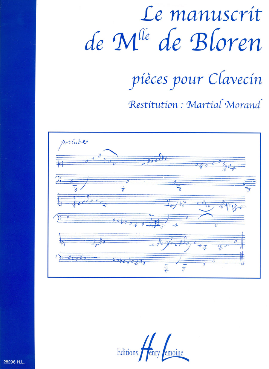 Manuscrit de Melle de Bloren - partition orgue