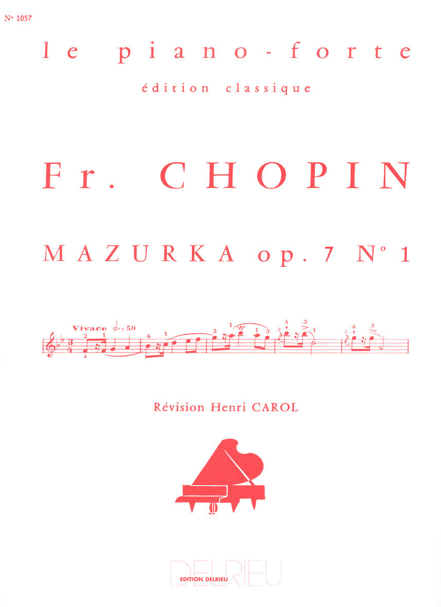 Mazurka Op.7 n°1 - partition piano, Frédéric Chopin
