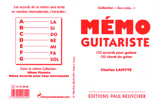 Mémo du guitariste - partition guitare, Charles Lafitte
