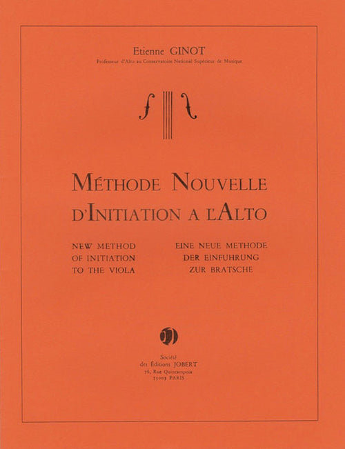 Méthode nouvelle d'initiation à l'alto - méthode d'alto, Etienne Ginot