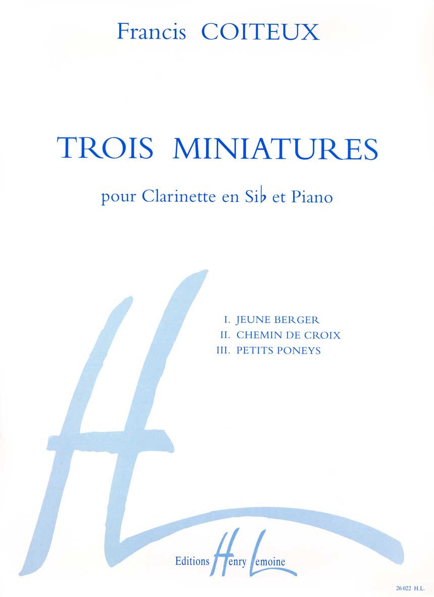 Miniatures (3) - partition clarinette, Francis Coiteux