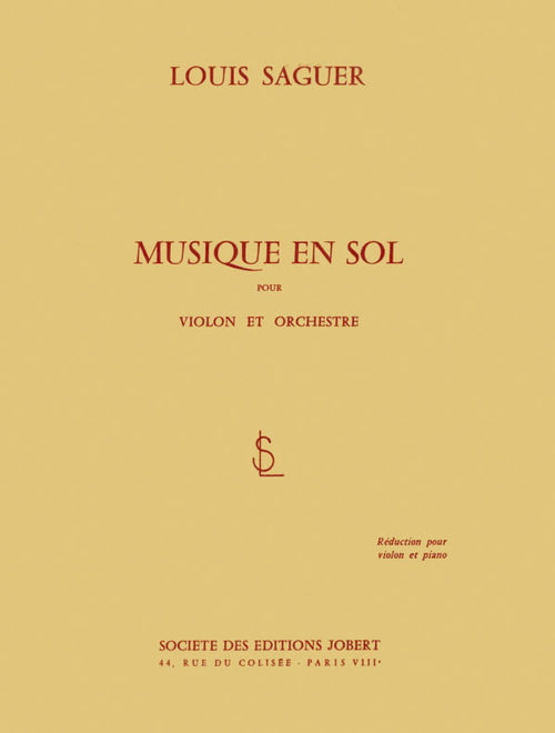 Musique en Sol - partition violon, Louis Saguer