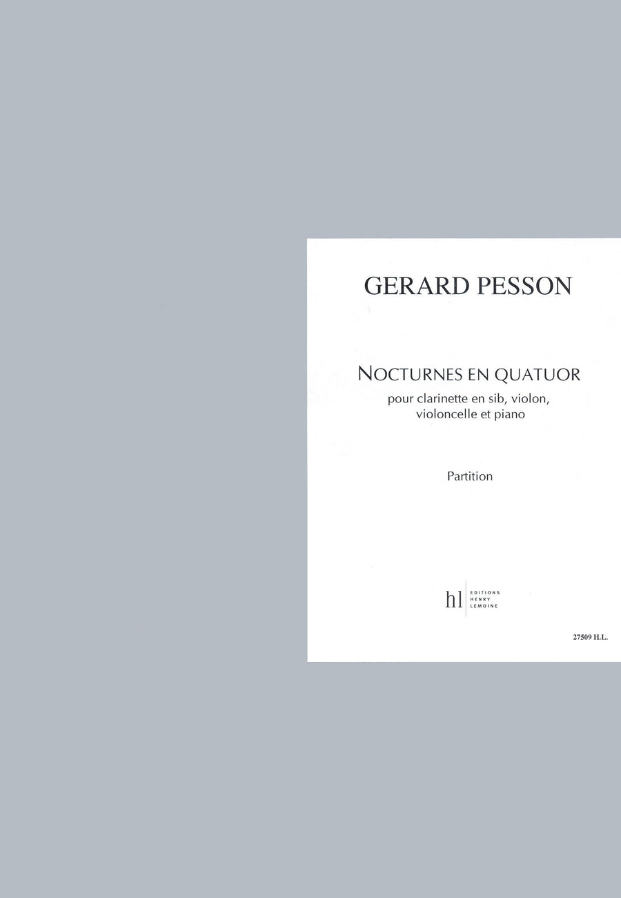 Nocturnes en quatuor - partition clarinette, Gérard Pesson