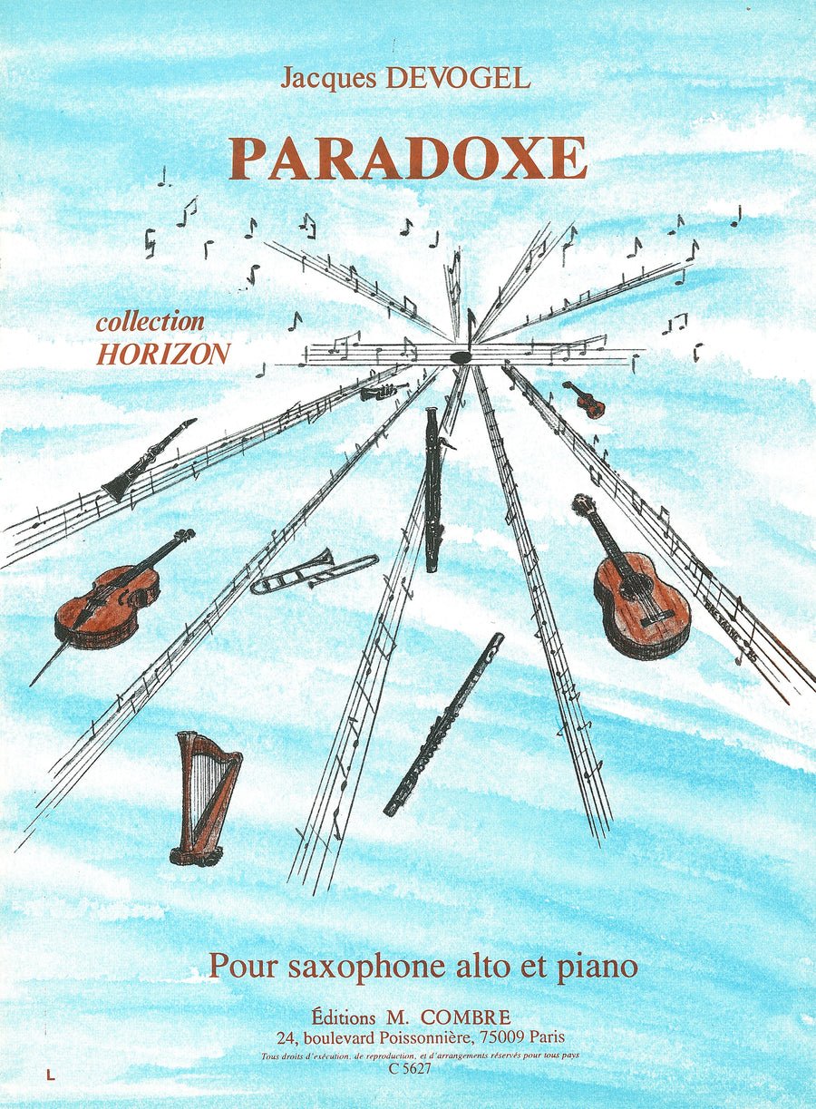 Paradoxe - partition saxophone, Jacques Devogel