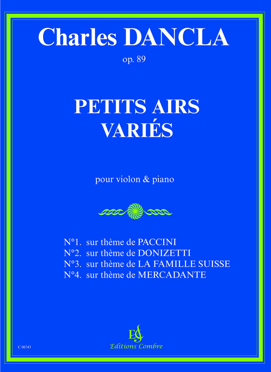 Petits airs variés Op.89 - partition violon, Charles Dancla