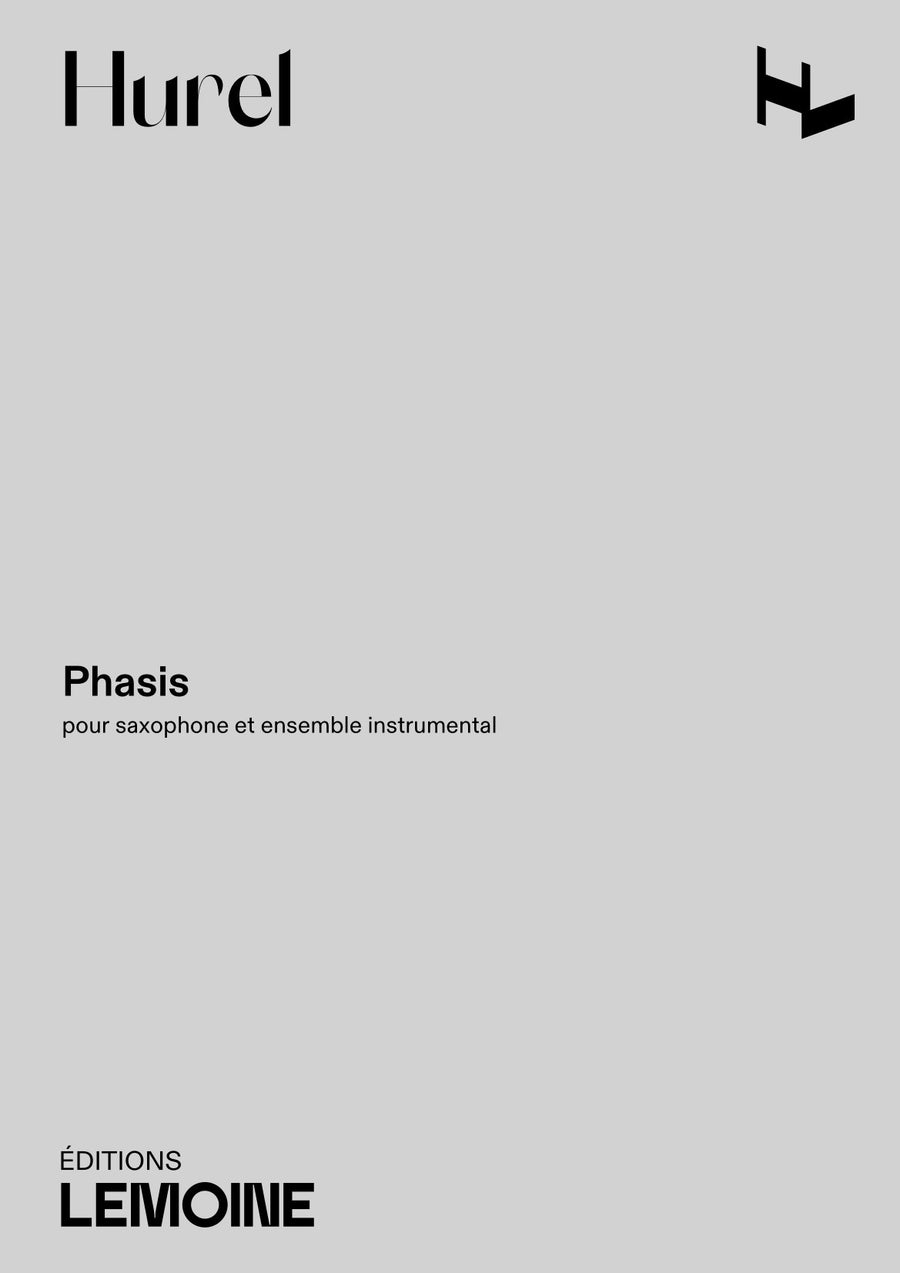 Phasis - partition saxophone, Philippe Hurel