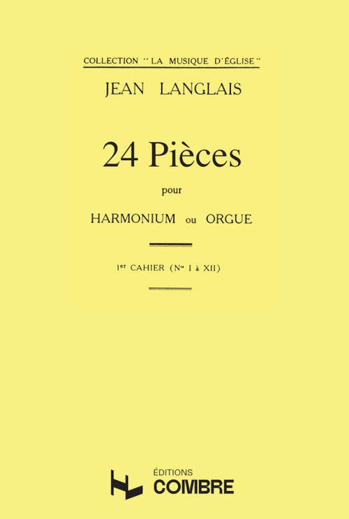 Pièces (24) cahier n°1 (1 à 12) - méthode d'orgue, Jean Langlais
