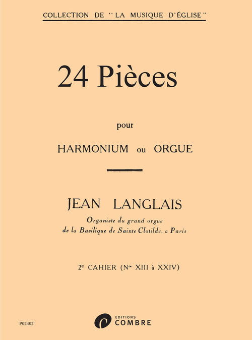 Pièces (24) cahier n°2 (13 à 24) - méthode d'orgue, Jean Langlais