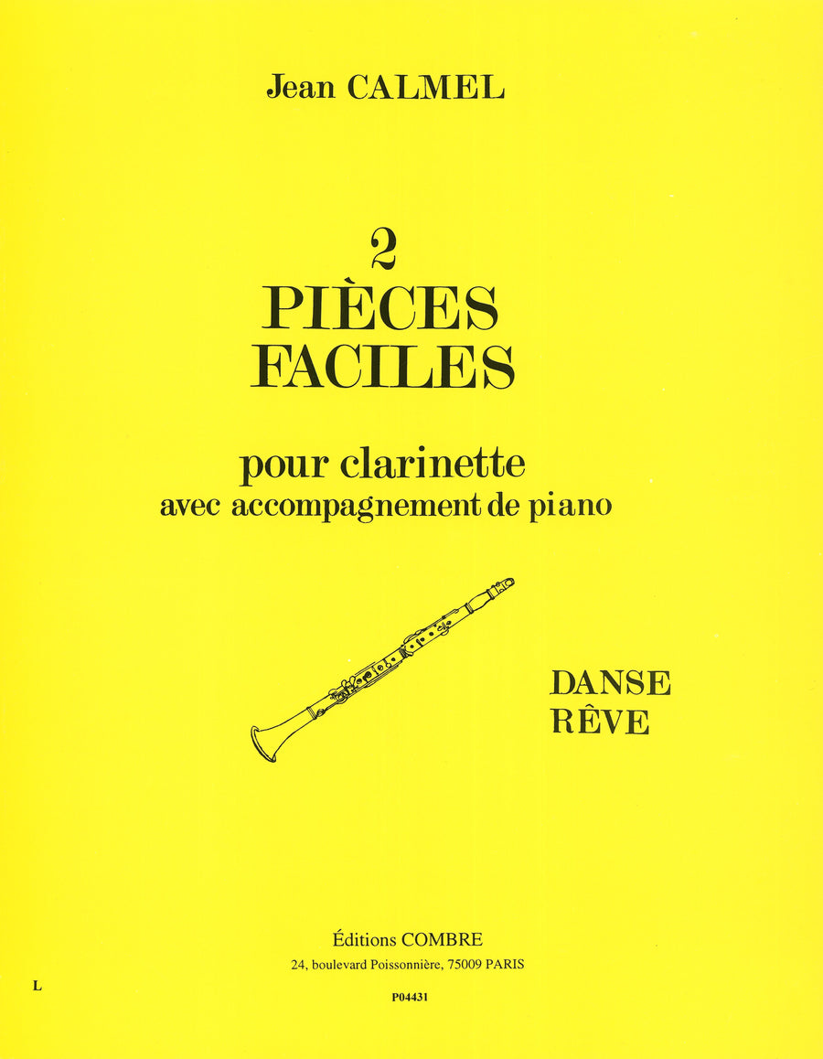 Pièces faciles (2) : Danse - Rêve - partition clarinette, Jean Calmel