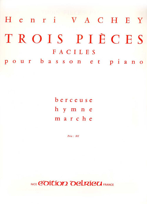 Pièces faciles (3) - partition basson, Henri Vachey