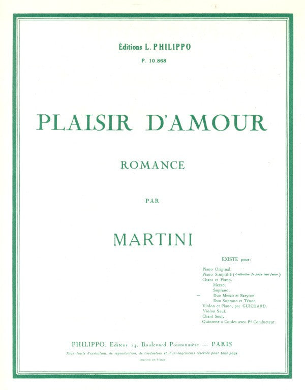 Plaisir d'amour - duo