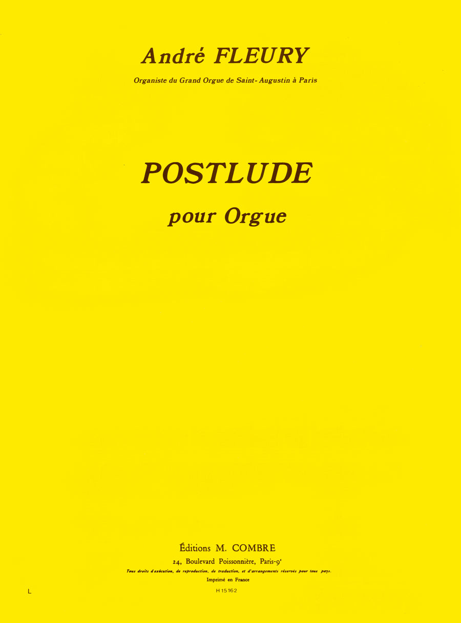 Postlude - partition orgue, André Fleury