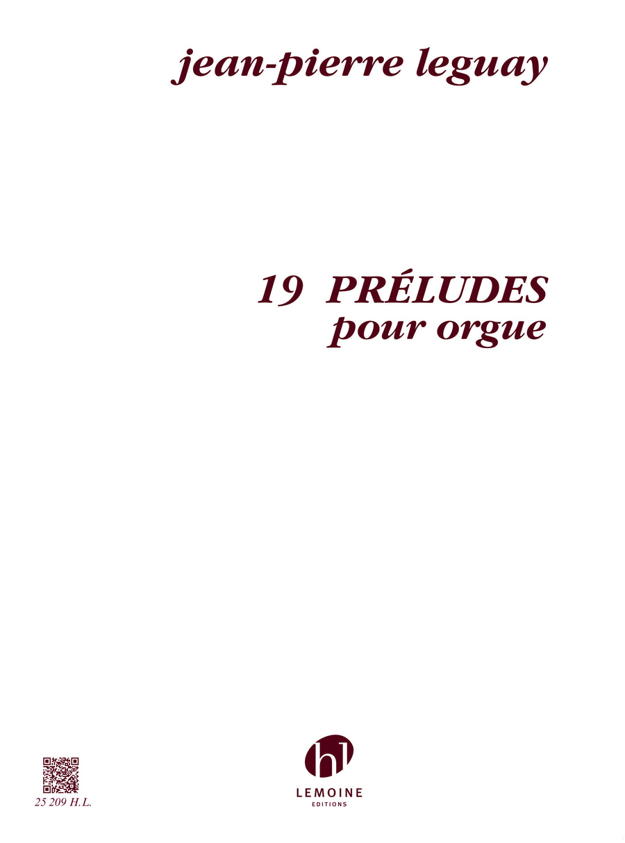 Préludes (19) - partition orgue, Jean-Pierre Leguay