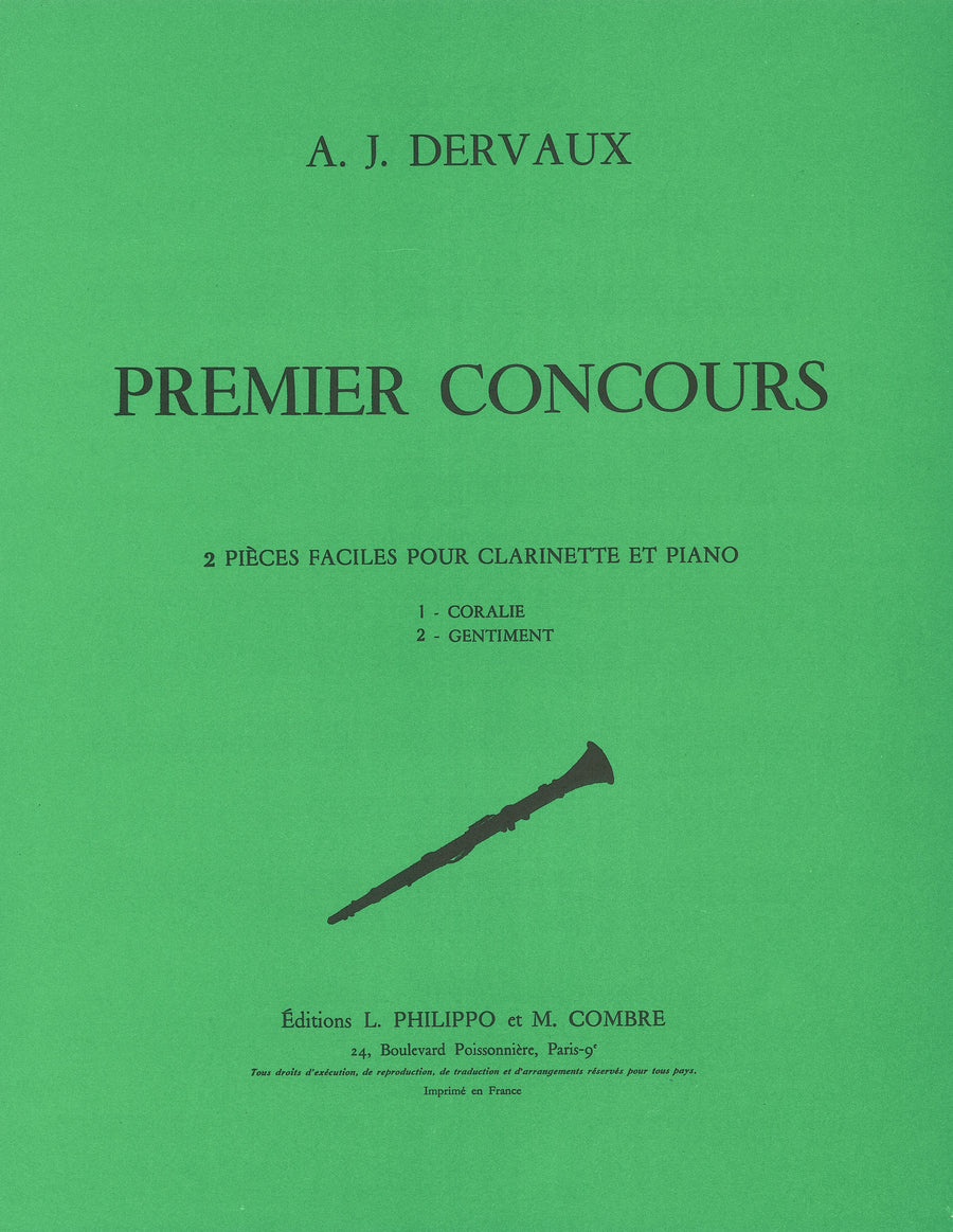 Premier concours (Coralie - Gentiment) - partition clarinette, André-Jean Dervaux