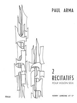 Récitatifs (2) - partition violon, Paul Arma