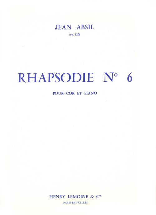 Rhapsodie n°6 Op.120 - partition cor, Jean Absil