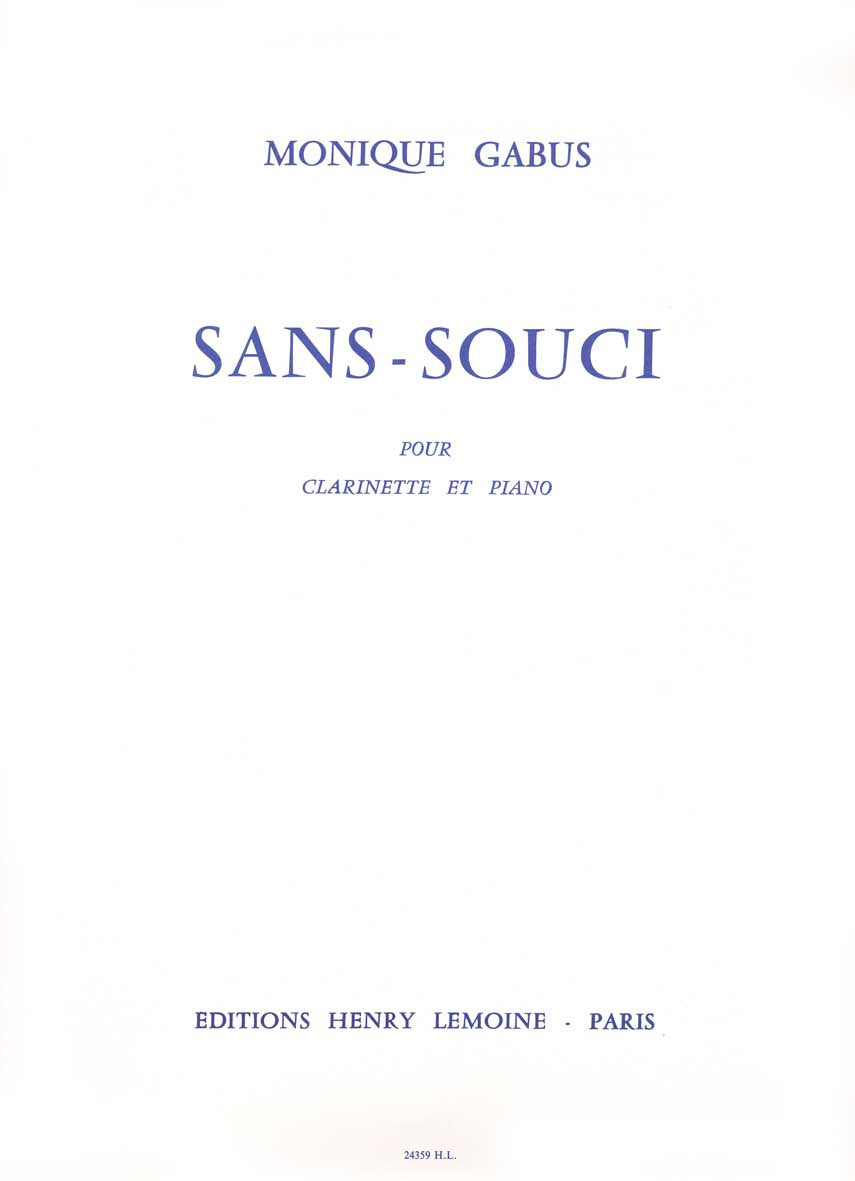 Sans-Souci - partition clarinette, Monique Gabus