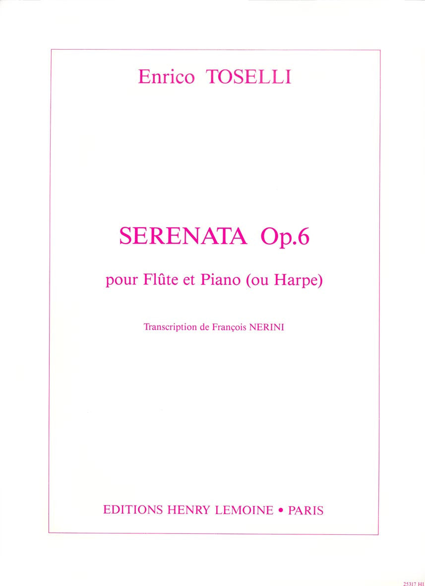 Serenata Op.6 - partition flûte, Enrico Toselli