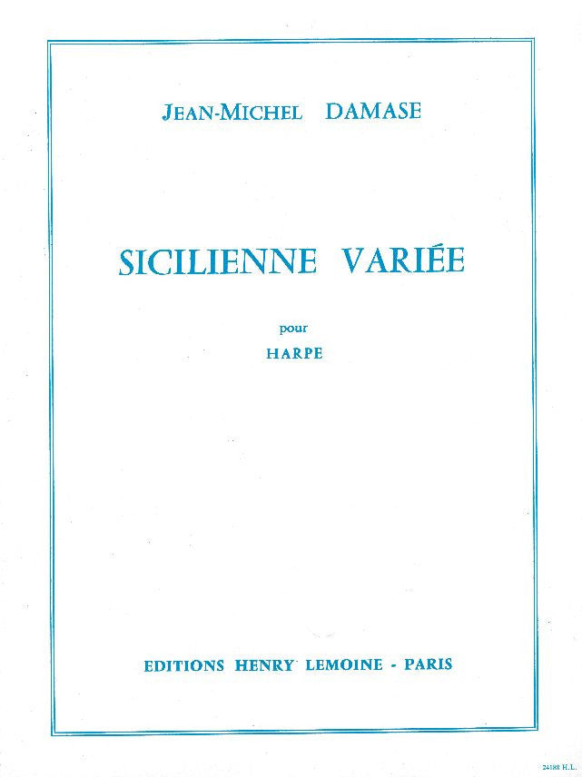 Sicilienne variée - partition harpe, Jean-Michel Damase