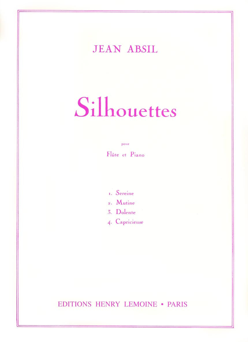 Silhouettes Op.97 - partition flûte, Jean Absil