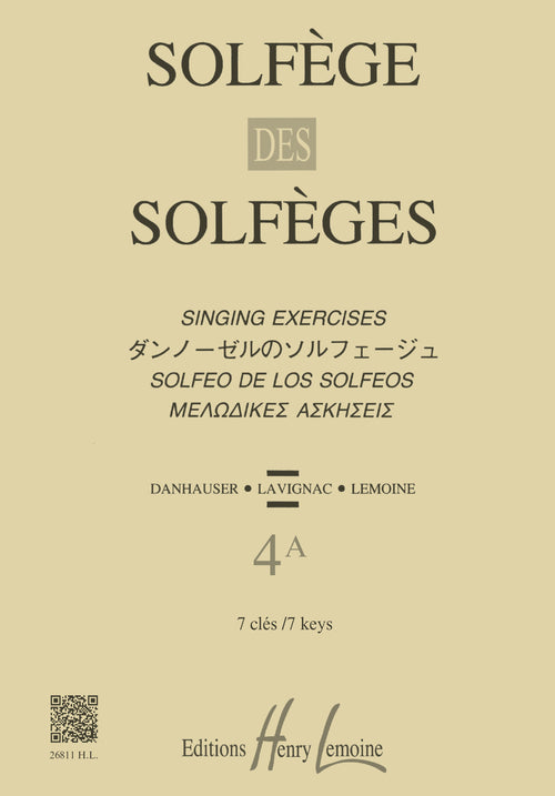 Solfège des Solfèges Vol.4A sans accompagnement - solfège, Albert Lavignac