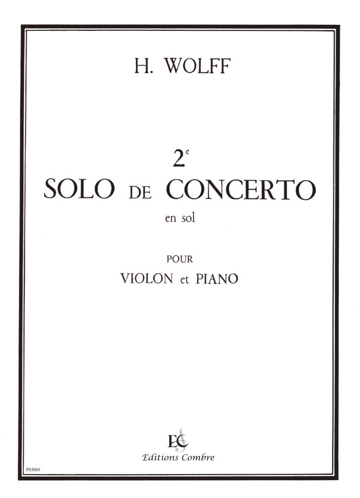 Solo de concerto n°2 en Sol - partition violon, H. Wolff