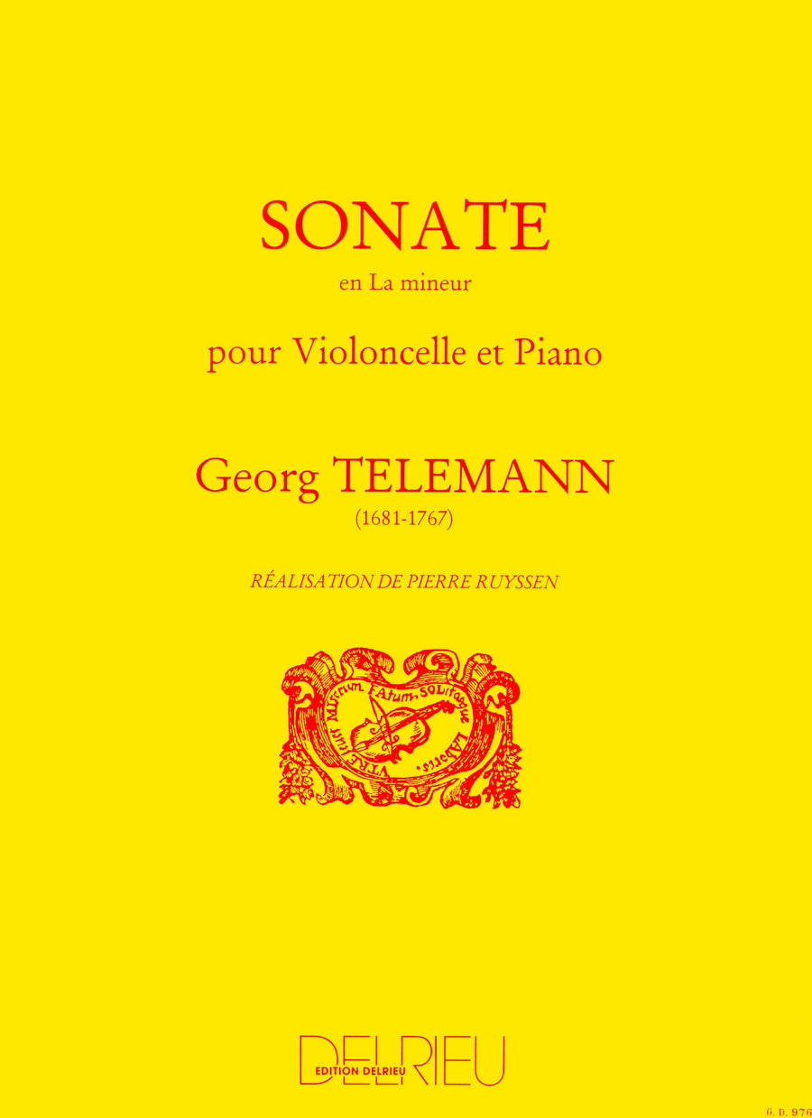 Sonate en La min. - partition violoncelle, Georg Philipp Telemann
