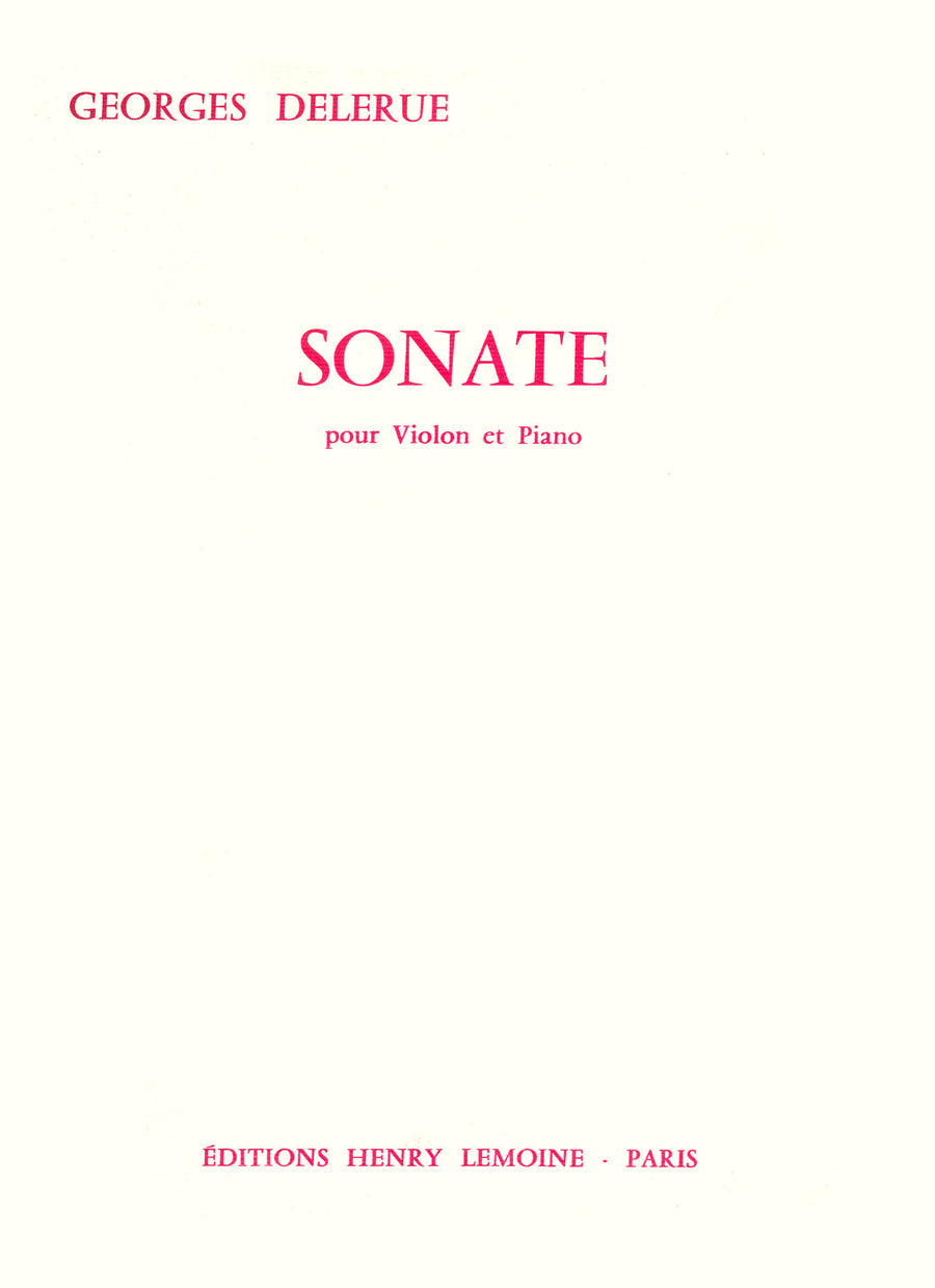 Sonate - partition violon, Georges Delerue