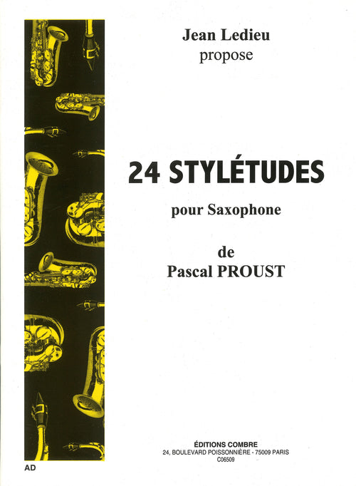 Stylétudes (24) - partition saxophone, Pascal Proust