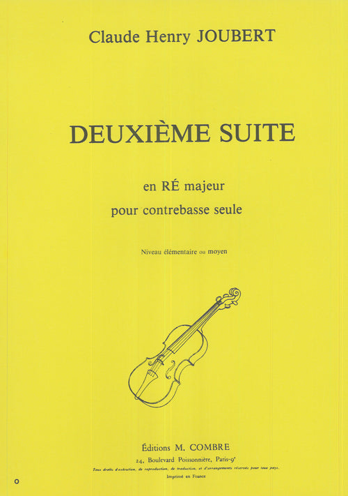 Suite n°2 en Ré maj. - partition contrebasse, Claude-Henry Joubert