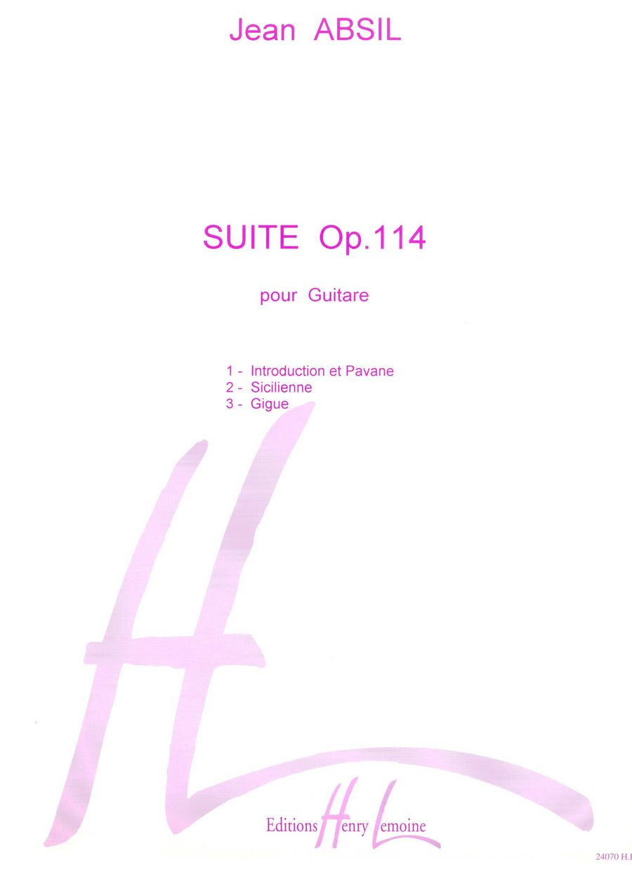 Suite Op.114 - partition guitare, Jean Absil