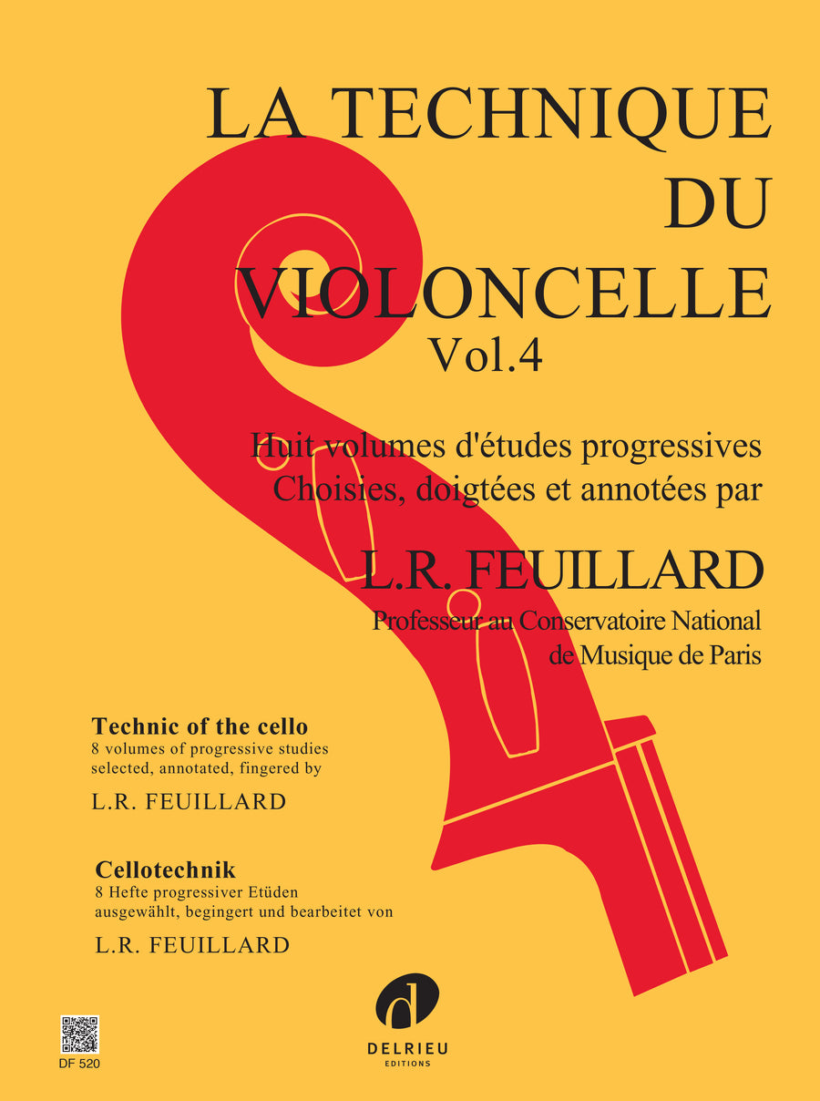 Technique du violoncelle Vol.4 - méthode de violoncelle, Louis R. Feuillard