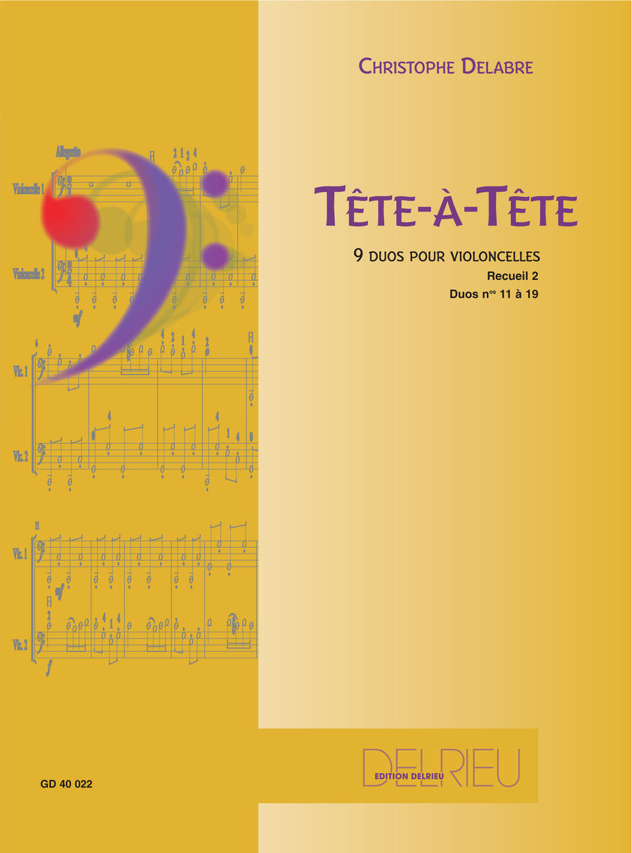 Tête à tête Vol.2 - partition violoncelle, Christophe Delabre