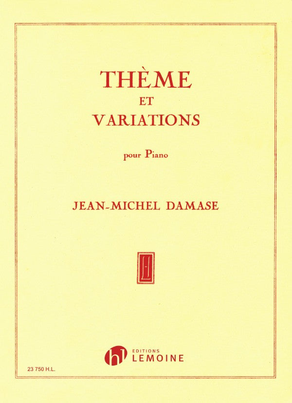 Thème et variations - partition piano, Jean-Michel Damase