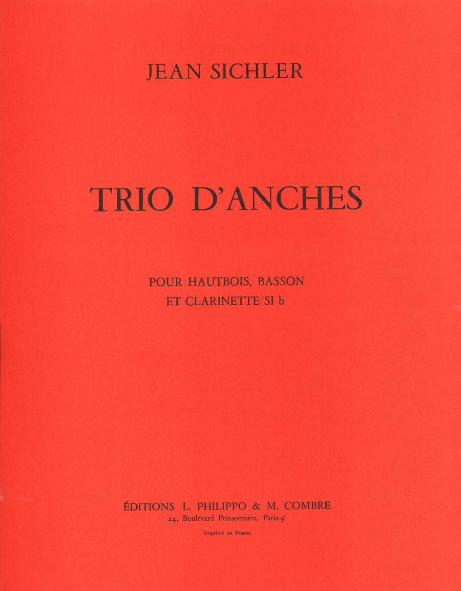 Trio d'anches - partition hautbois, Jean Sichler