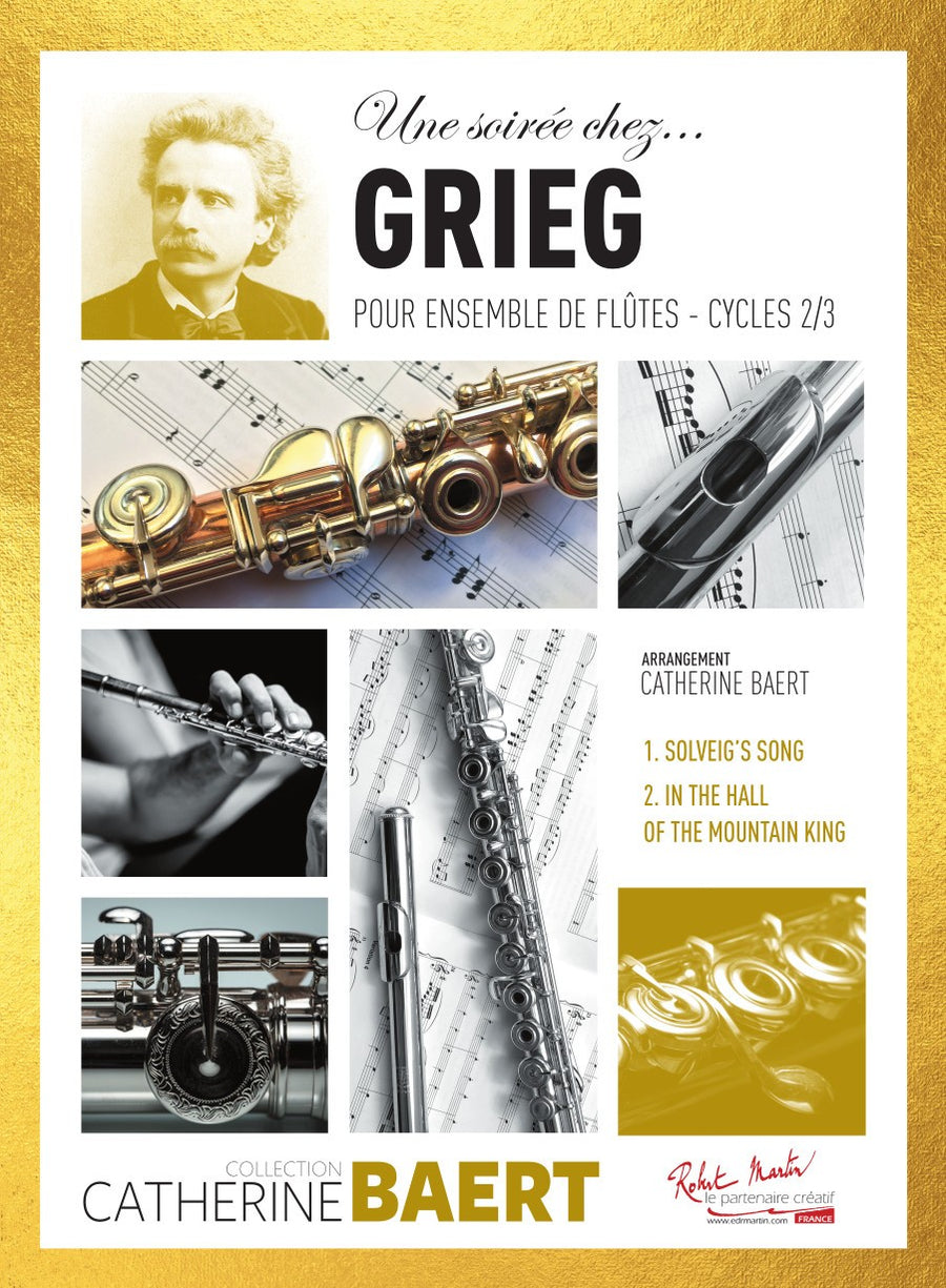 Une soirée chez Grieg - partition flûte, Catherine Baert