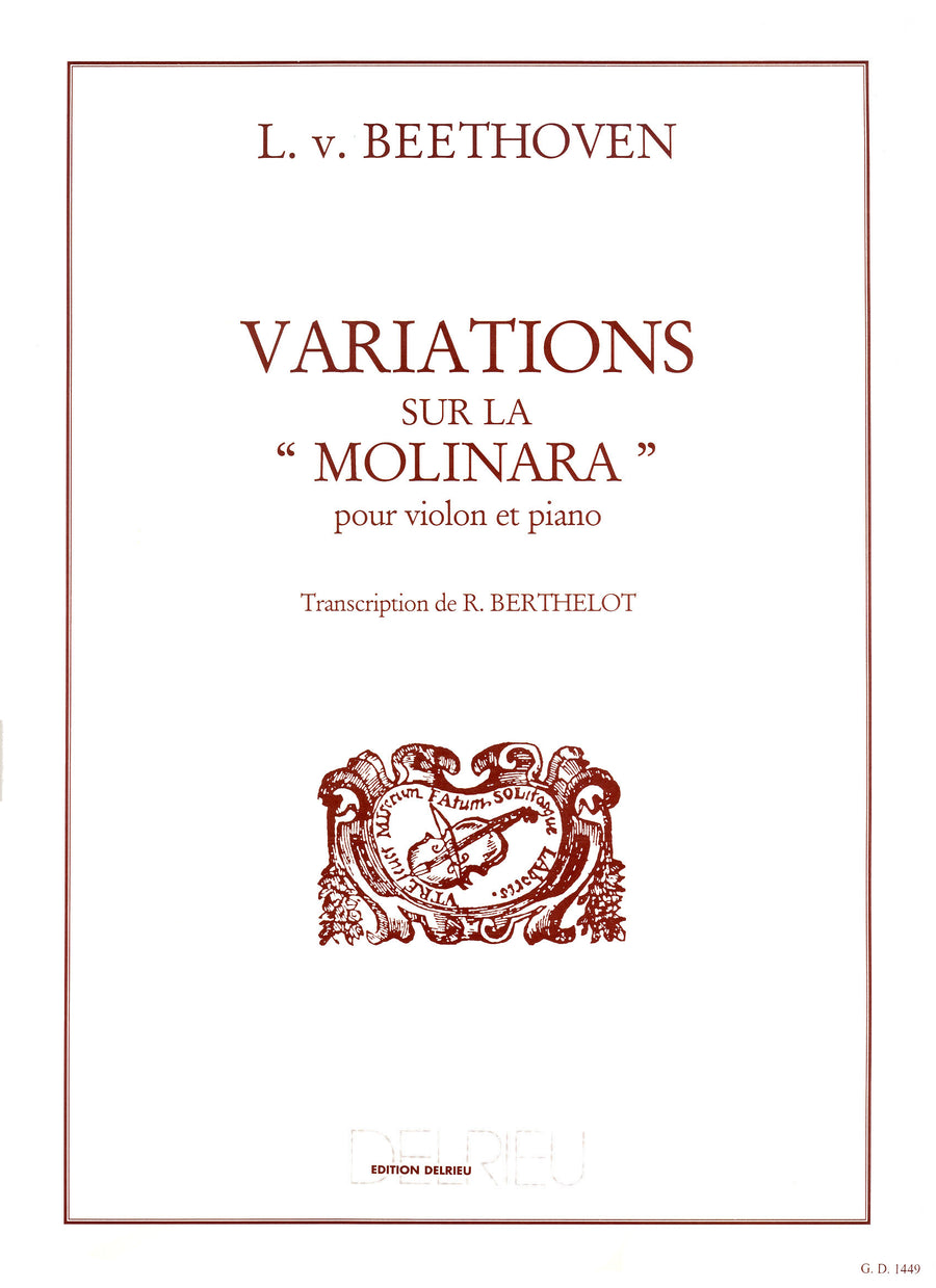Variations sur le duo de la Molinara - partition violon, Ludwig Beethoven van